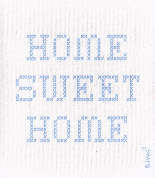 Schwammtuch Home sweet Home, blau